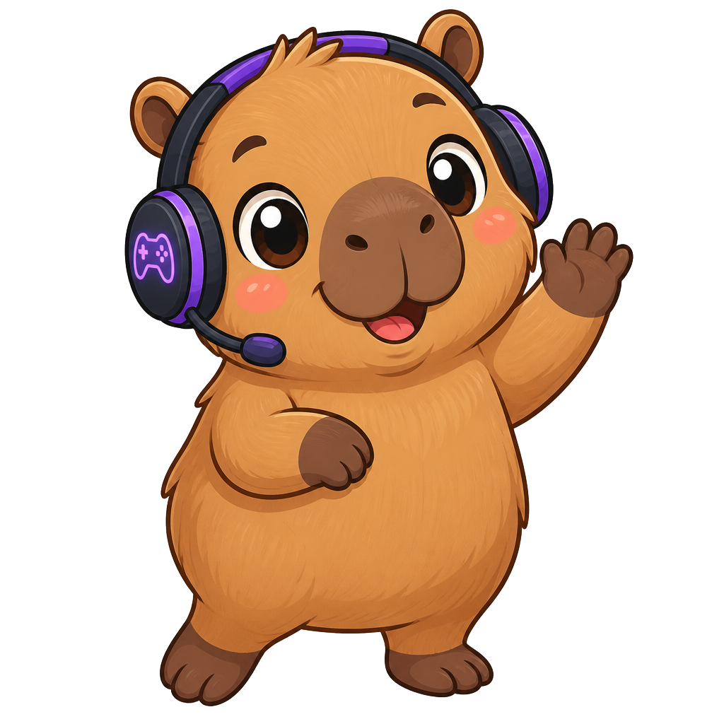 Capy the capybara mascot waving hello